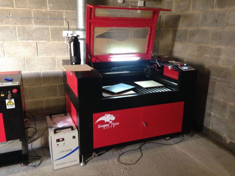 Sabre Tech Uk 130W Reci ST6090 Elite CO2 Laser Cutting Machine Cutter Engraver for sale from ...