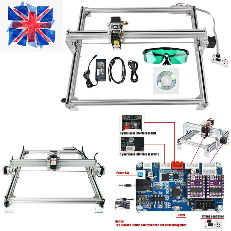 Uk 50x40cm Cnc Laser Engraving Machine Kit 12V Usb Engraving Cutting Machine New for sale from ...