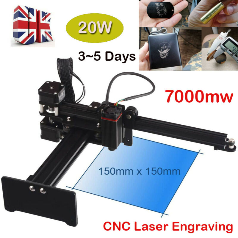 Neje Master 2 20W Cnc Laser Engraving 7000mw Cutter Machine Engraver Printer Uk for sale from ...