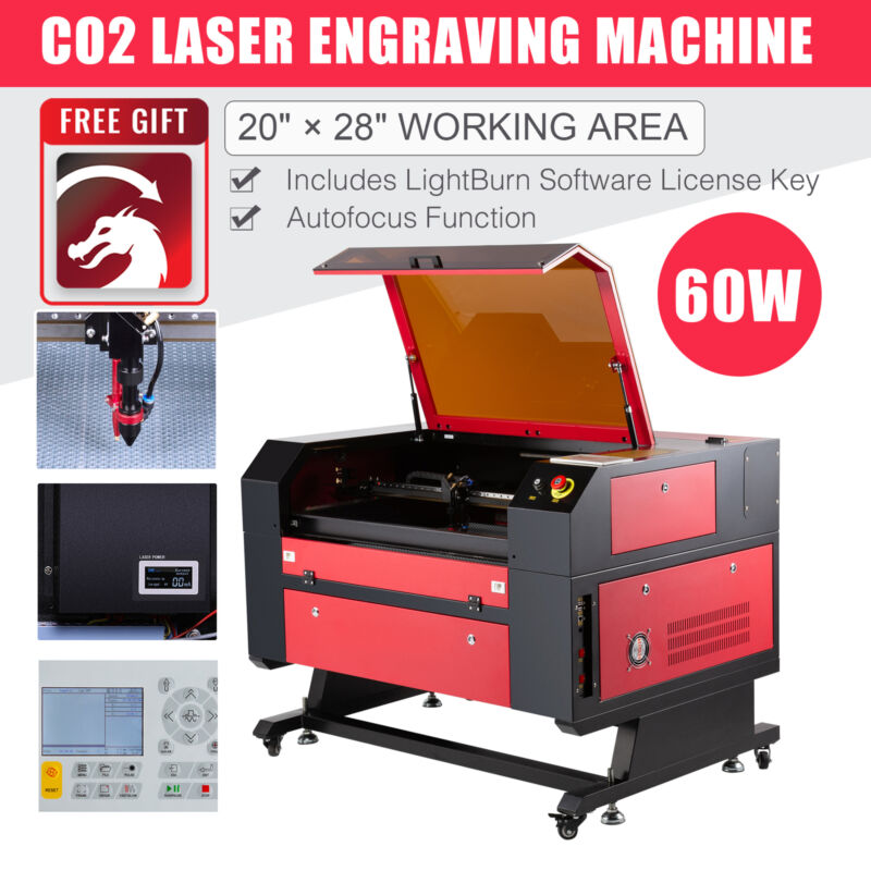 CO2 Laser Engraver Cutter 60W 20 × 28 Inch Ruida With Lightburn ...