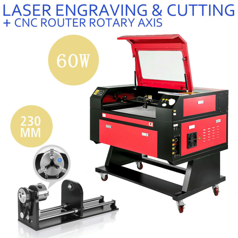 Vevor 60W CO2 Laser Engraver Cutting Machine 700X500MM And Rotary Axis ...