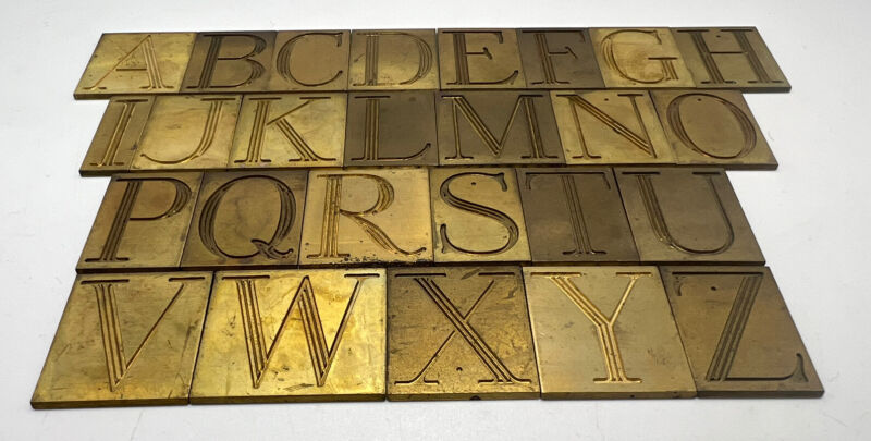 New Hermes Letters 26 Piece Brass Font - # 35-323 - Engravograph for ...